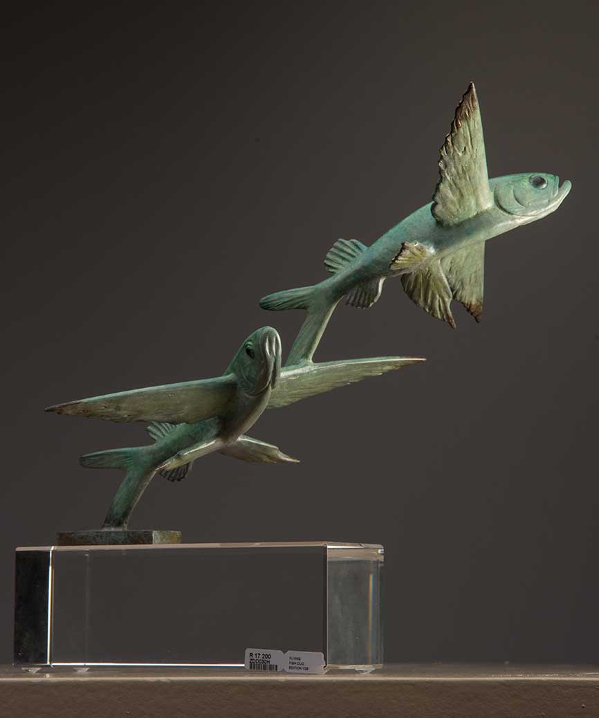 Chris Bladen Sculpture Flying Fish Sculpture in Bronze