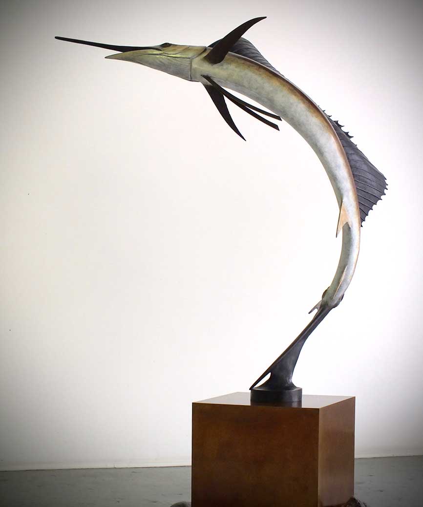 bronze sailfish sculpture