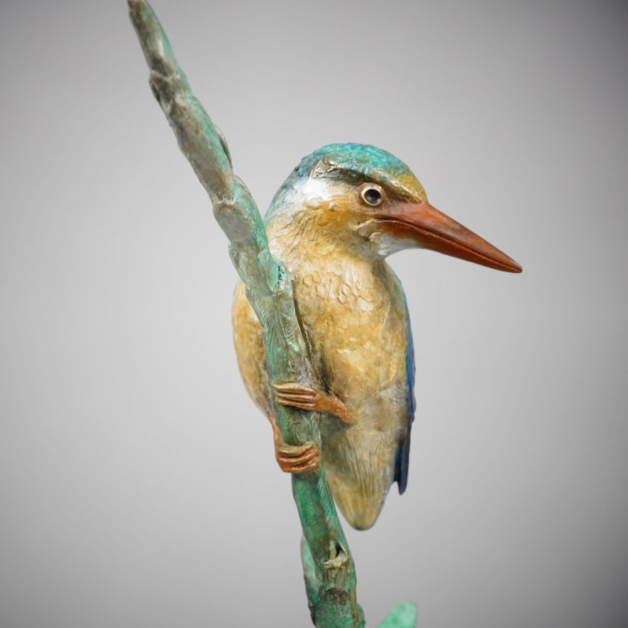 bronze kingfisher sculpture chris bladen