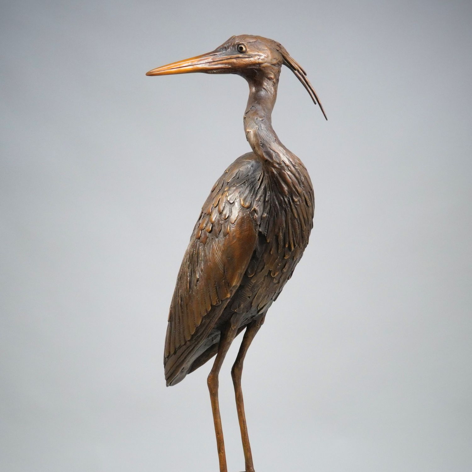 Chris Bladen sculpture bronze grey heron